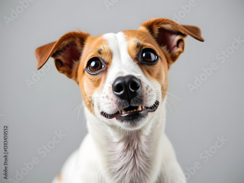 Close-Up Portrait of a Cute Jack Russell Terrier