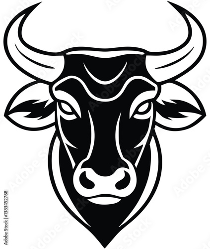 Buffalo Head Vector – Bold Black and White Bison Silhouette design Illustration for Logos, Mascots & Tattoos.