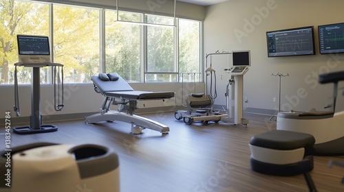 Innovative physical therapy session modern clinic gigapixel quality bright environment professional perspective photo