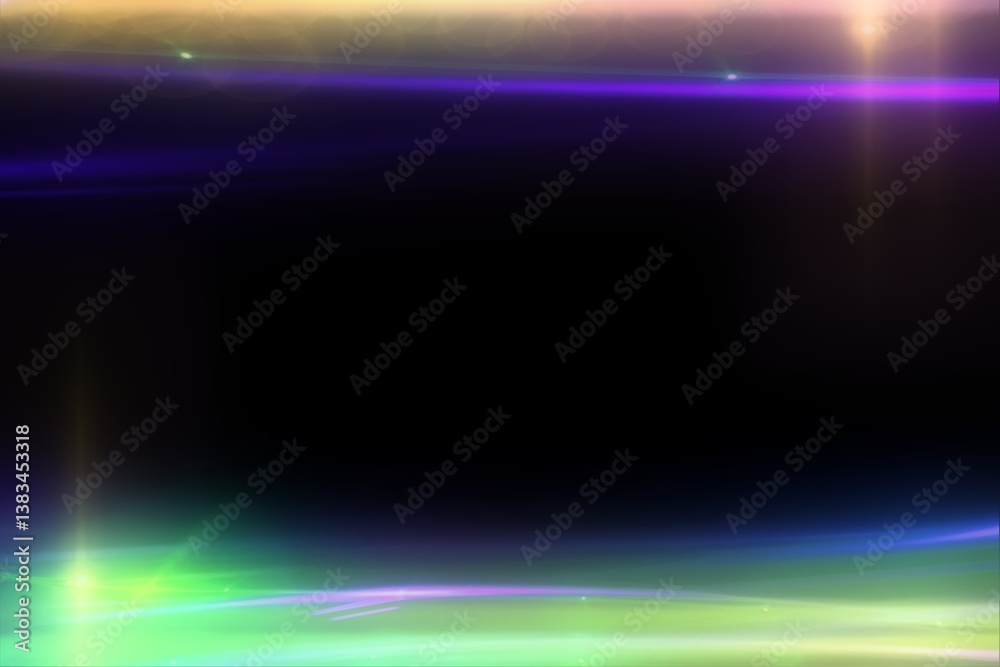 Obraz premium Colorful light beams framing dark copy space background