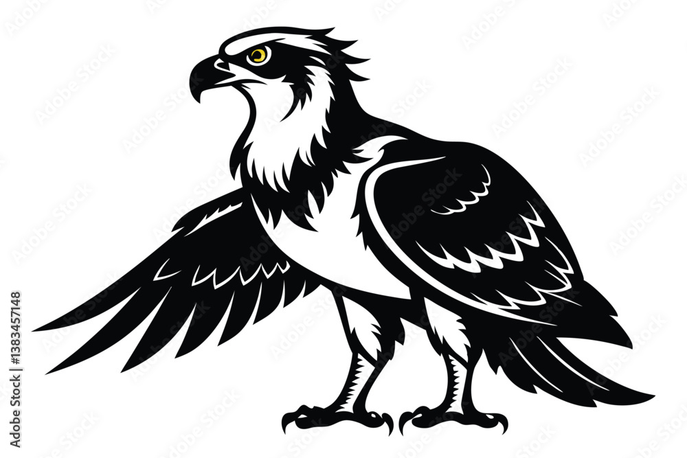 Fototapeta premium Striking Osprey Bird with Wings Spread Icon