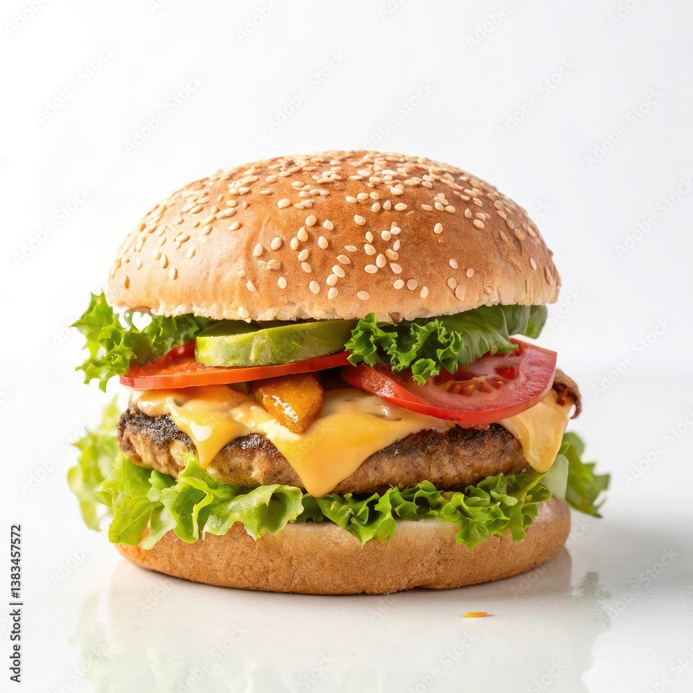 hamburger on a white background