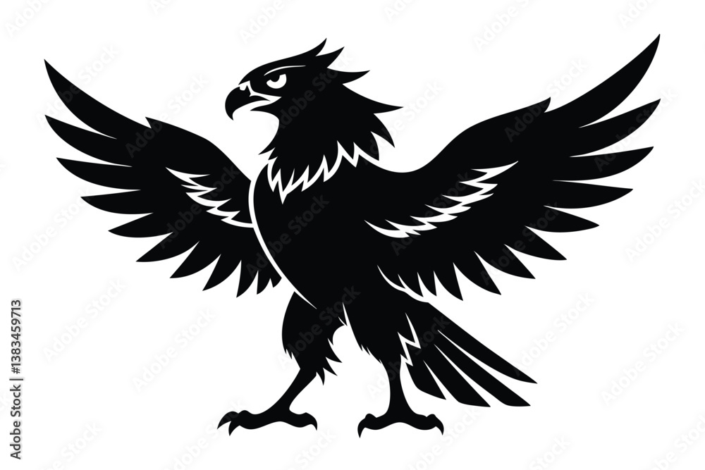 Fototapeta premium Majestic Eagle Silhouette with Open Wings 