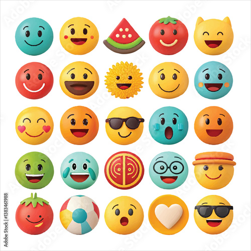 set of smileys