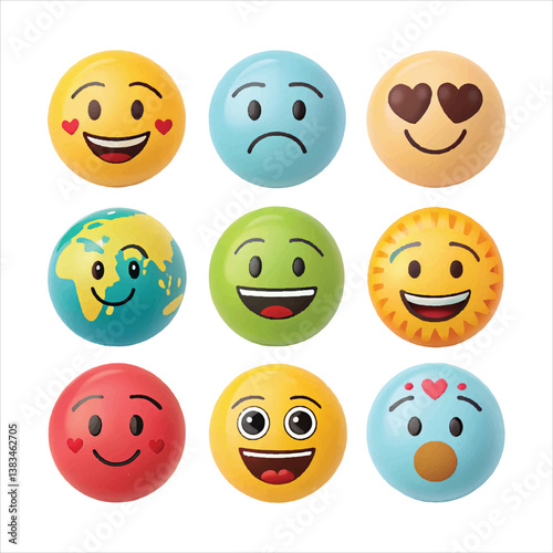 set of smileys