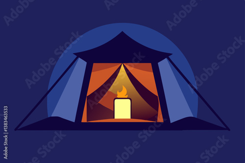 tent on a night sky