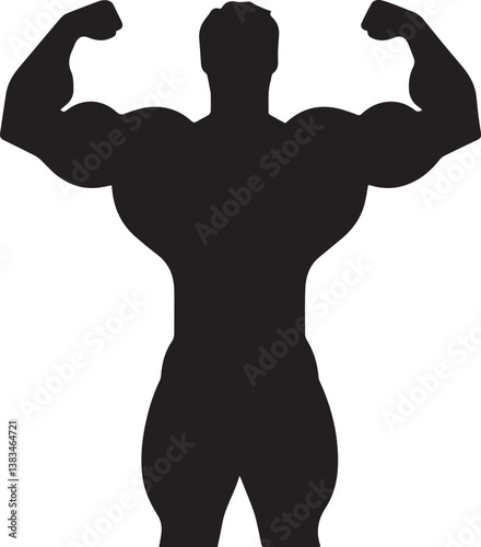 bodybuilder vector silhouette illustration