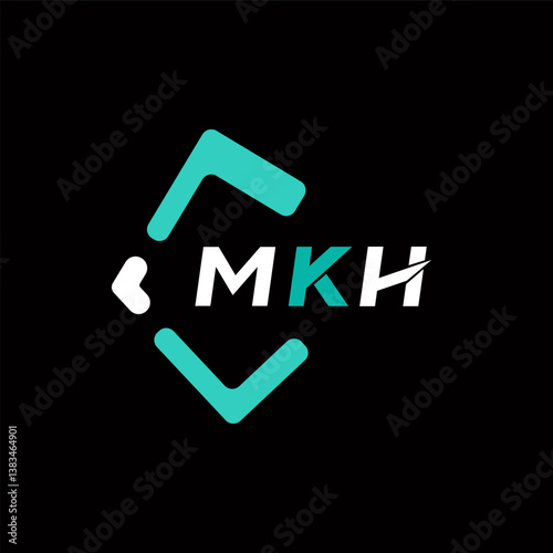 MKH creative minimalist letter logo. MKH unique vector initials alphabet letter logo design