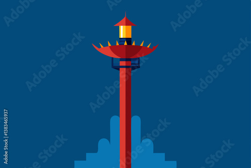 vector illustration of a traditional chinese lantern