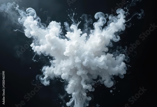  Abstract White Smoke Eruption PNG Cutout for Overlays, Special Effects Artistic Compositions