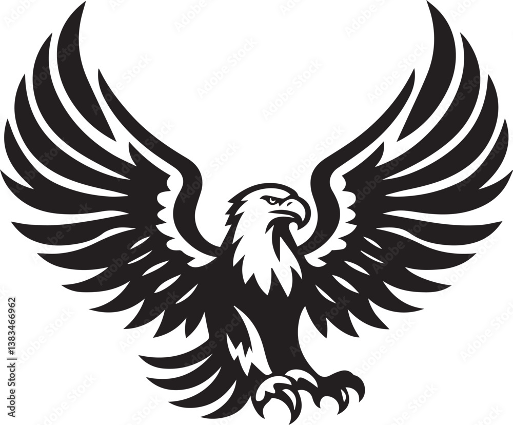 Obraz premium High-Quality Black & White Eagle Vector