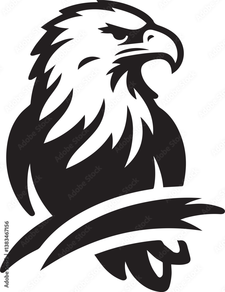 Fototapeta premium High-Quality Black & White Eagle Vector
