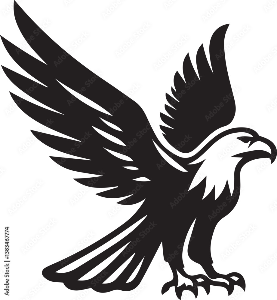 Obraz premium High-Quality Black & White Eagle Vector