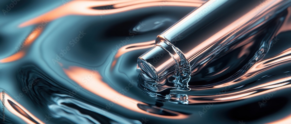 Abstract liquid chrome with smooth waves and metallic reflections, creating a futuristic and modern background for technology and design Abstract liquid chrome with smooth waves and metallic reflections, creating a futuristic and modern background for technology and design