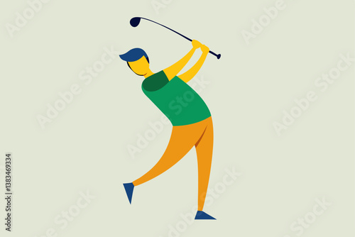 vector illustration of a man holding a paint roller