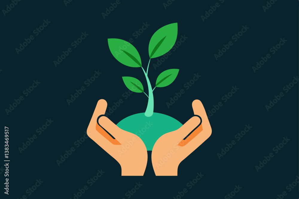 hand holding green plant