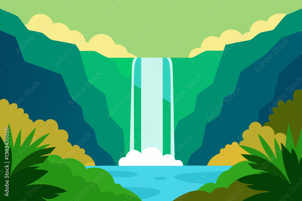 waterfall in the mountains