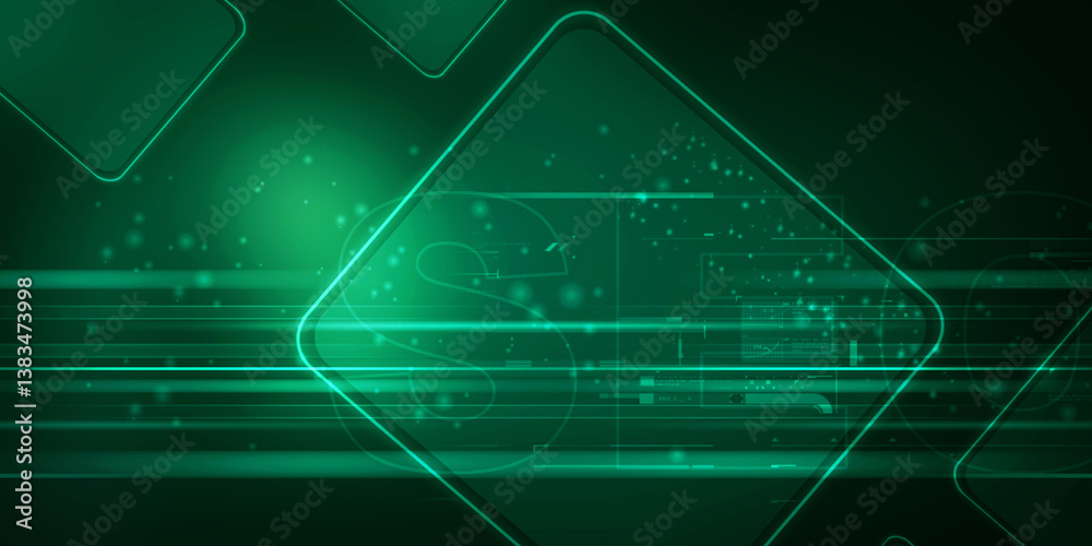 Naklejka premium 2d illustration Abstract futuristic electronic circuit technology background 