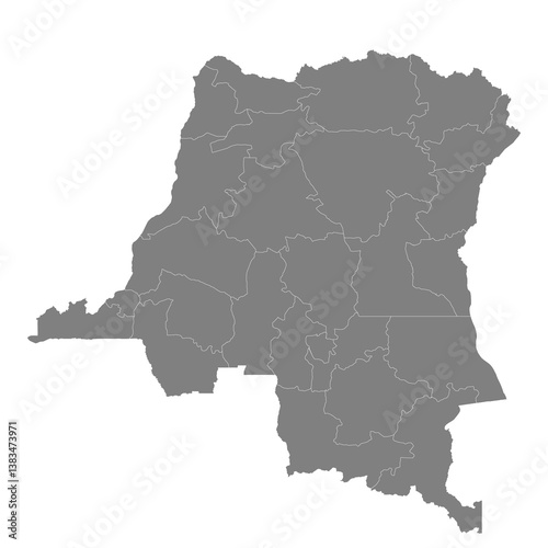 Obraz na płótnie High quality map of DR Congo with borders of the regions w salonie