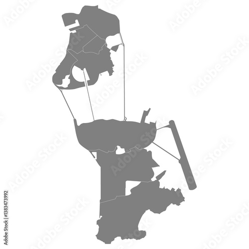 Obraz na płótnie High quality map of Macau with borders of the regions w salonie