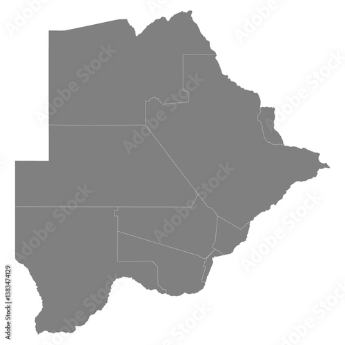Obraz na płótnie High quality map of Botswana with borders of the regions w salonie