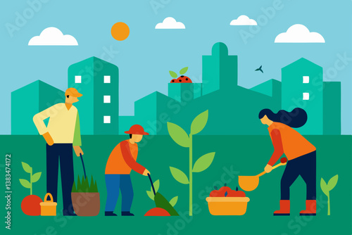 man and woman watering plants