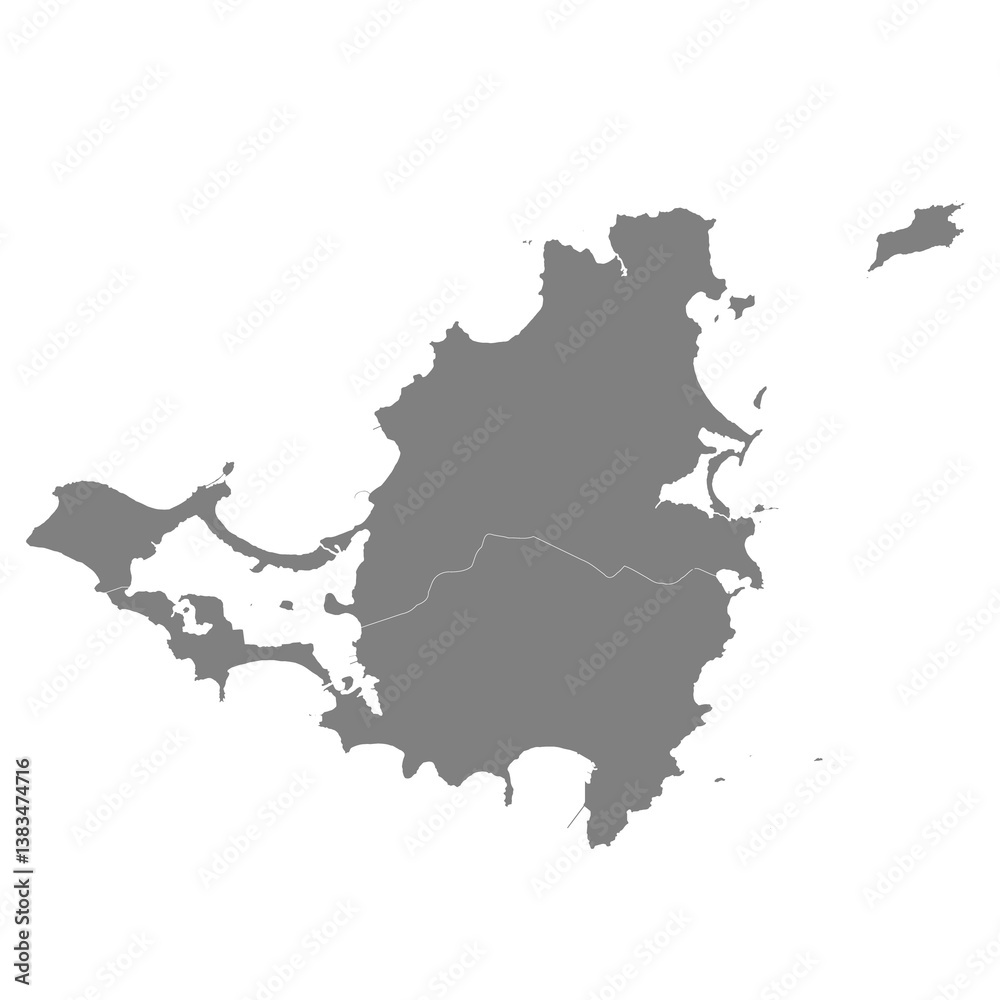 High Quality map of Saint Martin with borders of the divisions