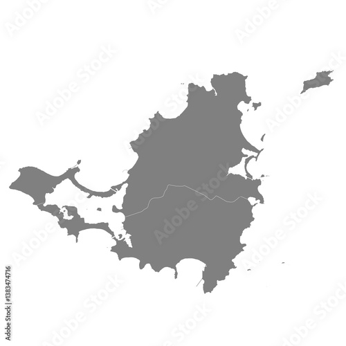 High Quality map of Saint Martin with borders of the divisions