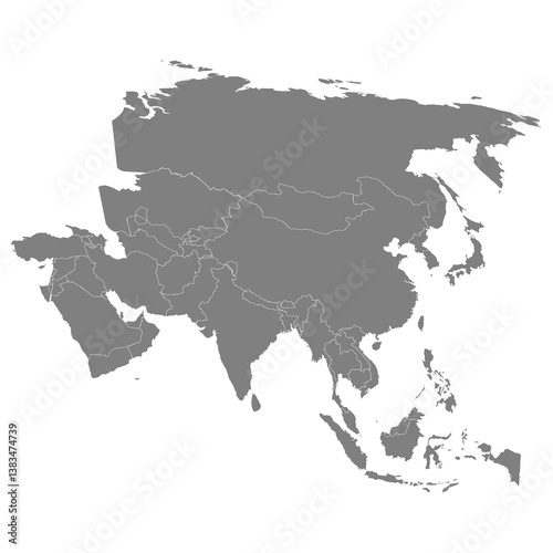 Obraz na płótnie High quality map of the Asia with borders of the countries w salonie