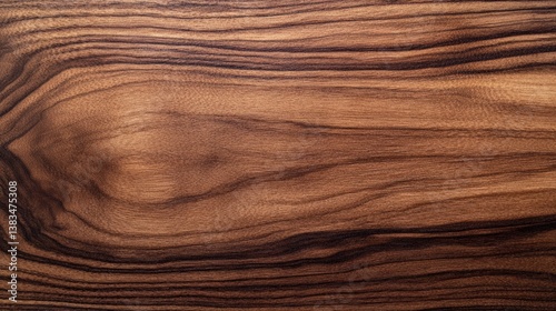 Rich walnut wood texture with horizontal wood grain, subtle natural imperfections generative ai