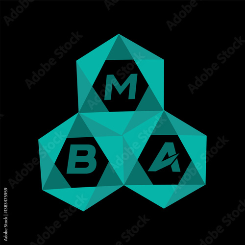 MBA creative minimalist letter logo. MBA unique vector initials alphabet letter logo design