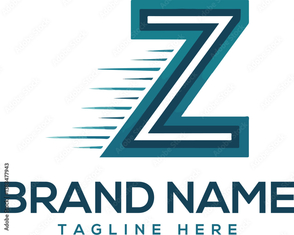 Fototapeta premium Creative colorful letter Z abstract gradient icon logo design.Generative AI.