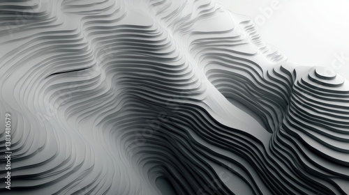 Subtle abstract white background with 3D depth and soft light transitions for business design.