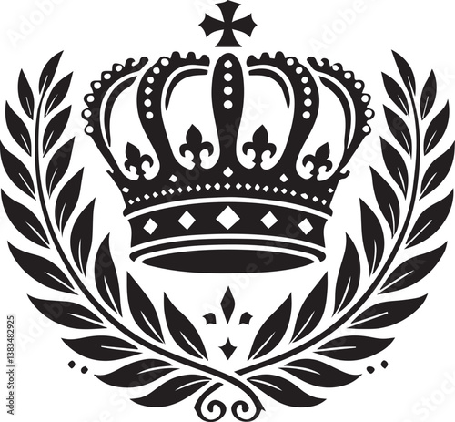black crown vector illustration, crown silhouette vector, crown logo vector, crown icon