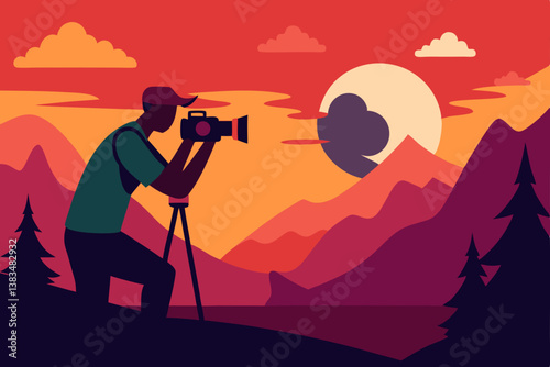 photographer in the mountains