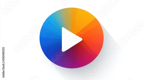 Play button showing colorful entertainment and multimedia content streaming