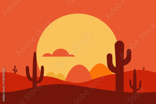 vector illustration of a desert landscape