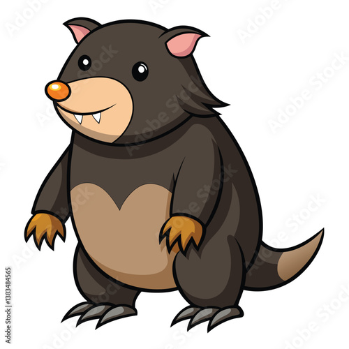 Creative Mole Vector Graphic with Furry Texture and Charming Smile
