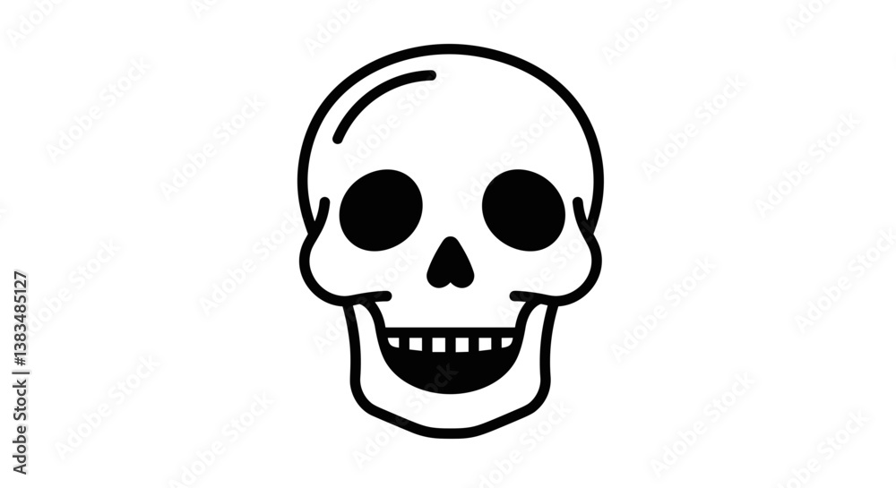 Skull illustration in black and white Skull illustration in black and white