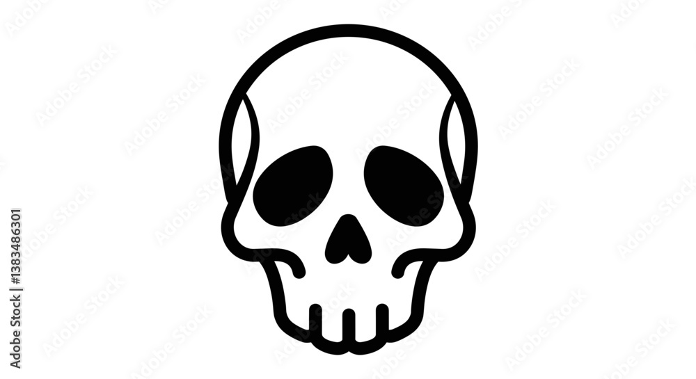 Obraz premium Black skull illustration on a white background
