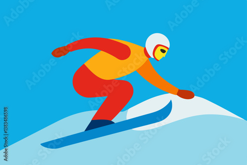 snowboarder jumping on the slope