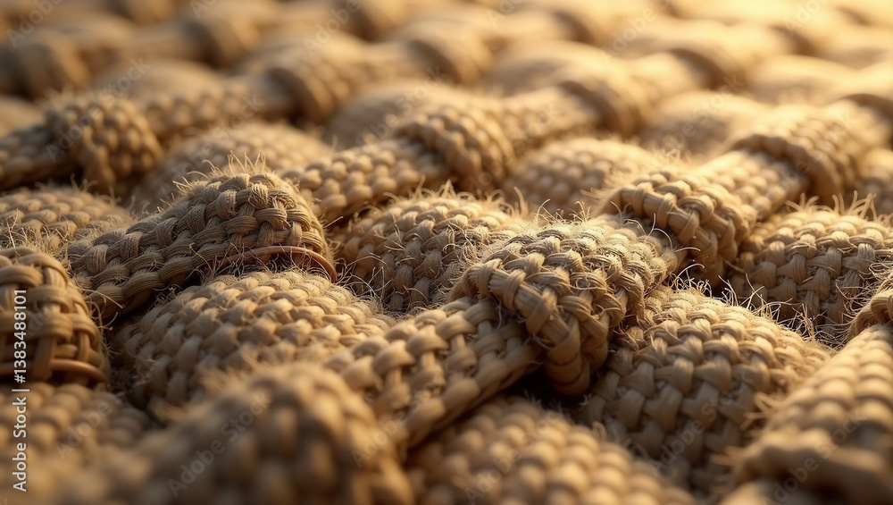 Obraz premium Volumetric Macro Hessian Burlap Weave Texture