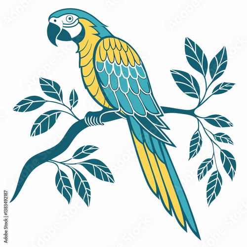 Macaw silhouette vector illustration