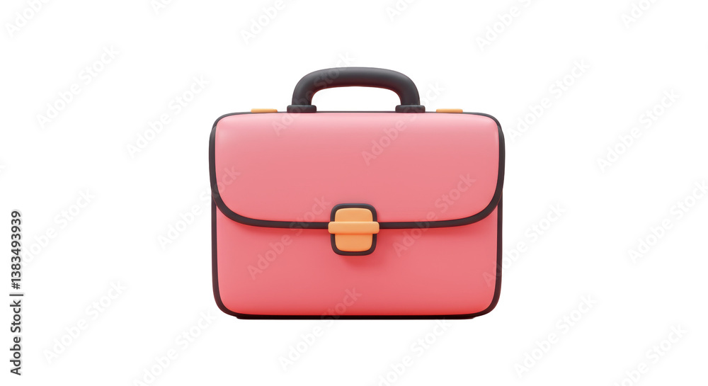 Isolated Pink Briefcase with Black Edges Isolated Pink Briefcase with Black Edges