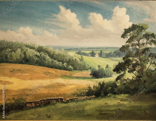 Pre-War Era Landscape Oil Painting