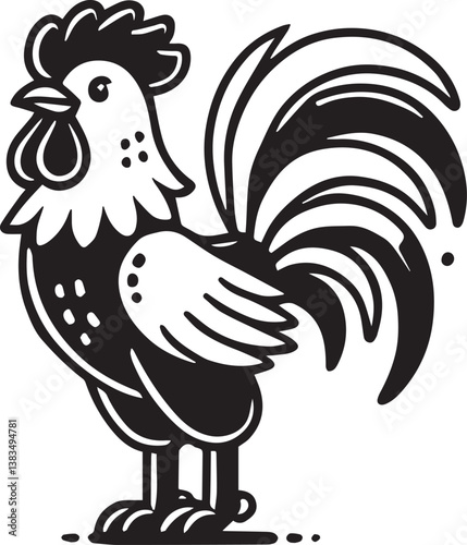 rooster vector illustration, rooster silhouette vector, rooster logo, rooster icon
