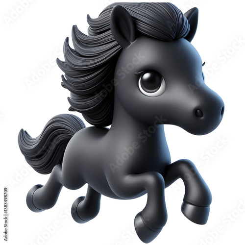 Cute 3d horse isolated on white background