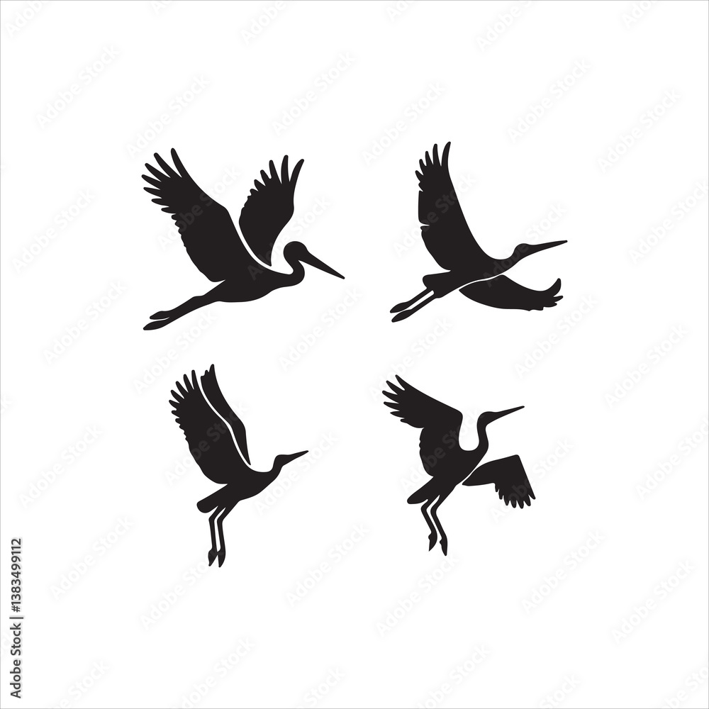Obraz premium set of silhouettes of birds