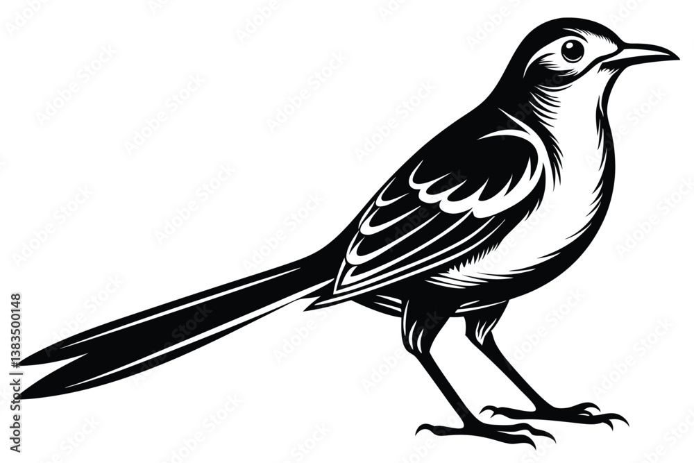 Obraz premium Detailed Mockingbird Silhouette 