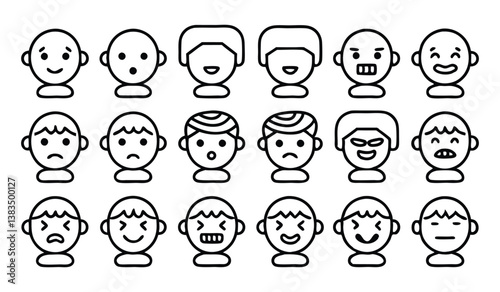 human head and feelings related editable stroke out